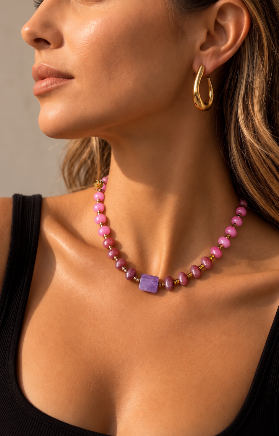 Amethyst in Pink Necklace