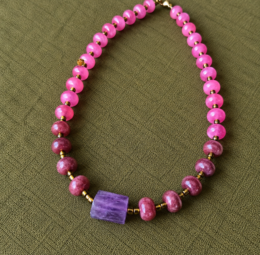 Amethyst in Pink Necklace