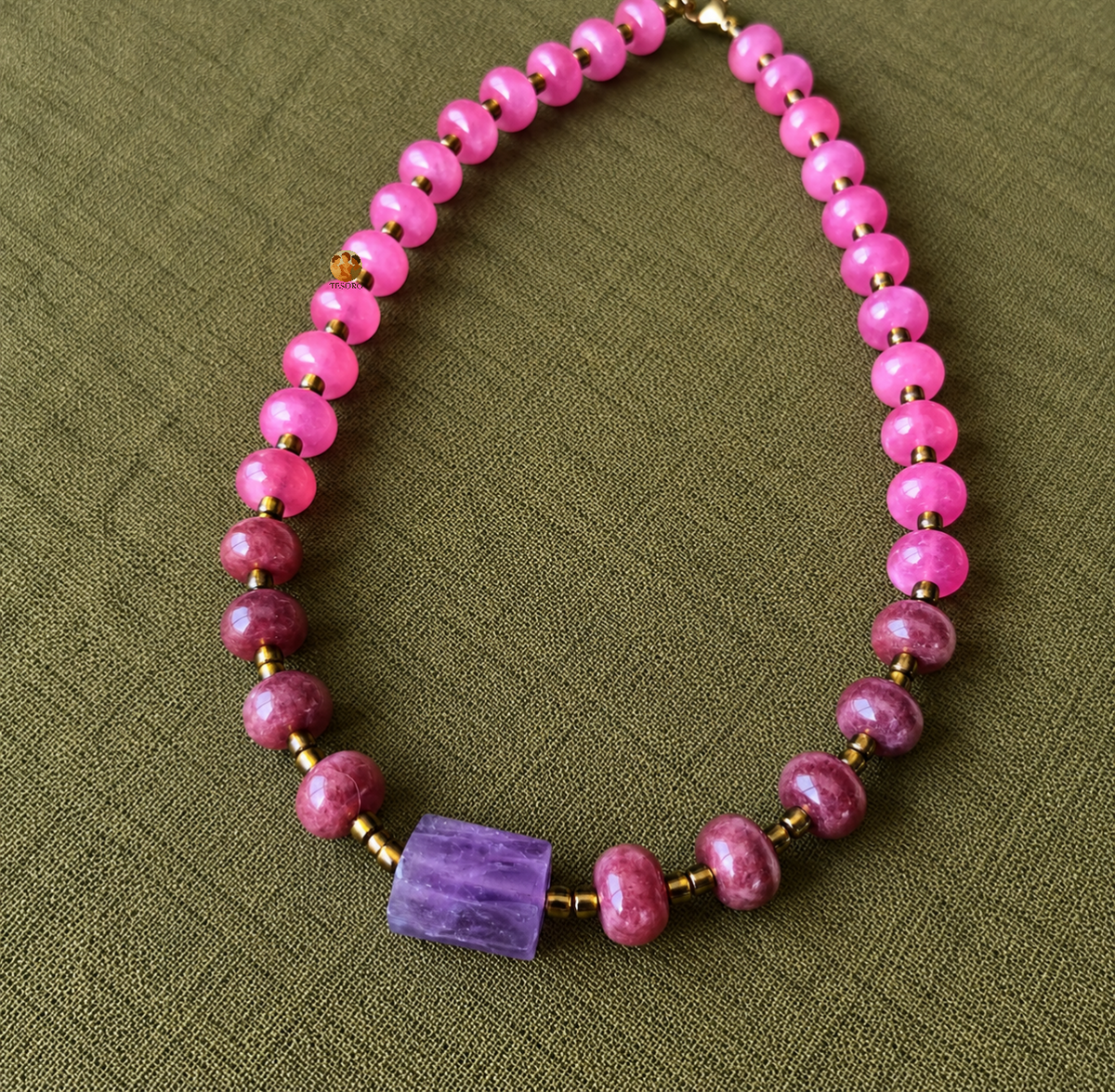 Amethyst in Pink Necklace