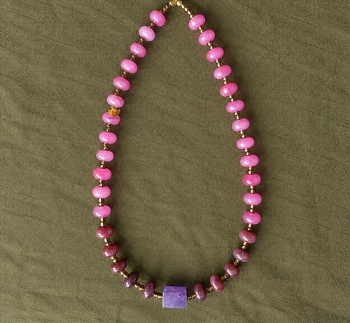 Amethyst in Pink Necklace